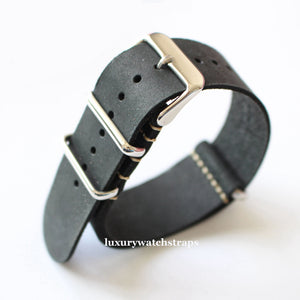 Handmade Brown / Black leather NATO® watch strap for Panerai PAM RXW Marina Militare Watch 22mm 24mm