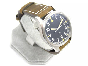 MILITARY BROADARROW WATCH WITH JAPANESE AUTOMATIC MOVEMENT THICK LEATHER STRAP