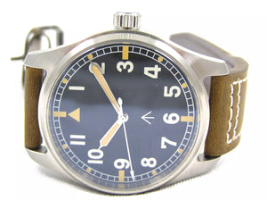 MILITARY BROADARROW WATCH WITH JAPANESE AUTOMATIC MOVEMENT THICK LEATHER STRAP