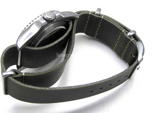 Handmade Green Leather NATO for Rolex Submariner 16610LV 20mm