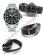 Load image into Gallery viewer, Handmade Green Leather NATO for Rolex Submariner 16610LV 20mm
