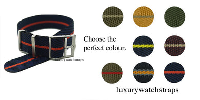 Premium fabric watch strap for Citizen Eco-Drive watches.