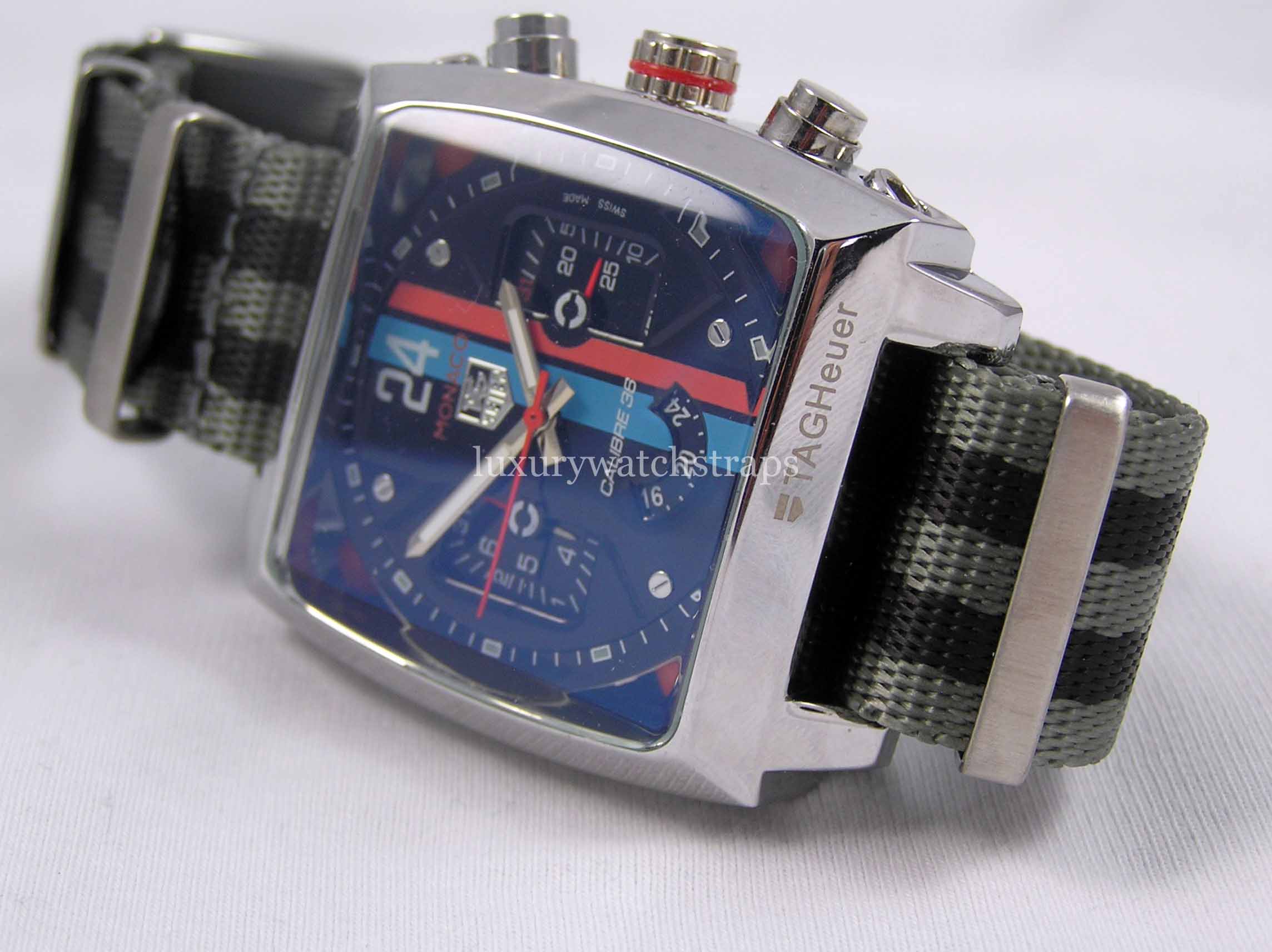 Stunning Dense Twill NATO strap for Tag Heuer Monaco