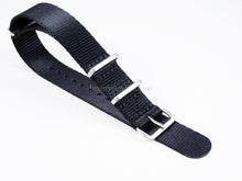 Load image into Gallery viewer, Dense Twill Premium NATO watch strap for ALL 20mm watches Black
