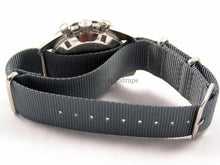 Load image into Gallery viewer, Gun metal ballistic nylon Nato® watch strap
